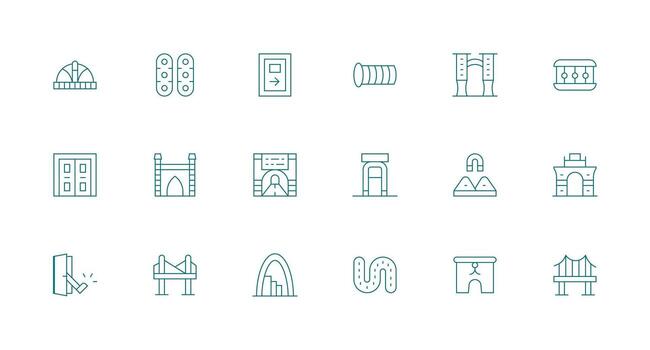 18 Minimal Line Icons for Passage Graphics Balanced Icon Set for Functional Design vector