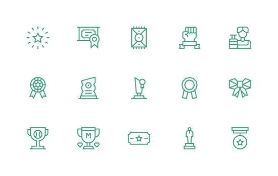 15 Icons for Accolade in Regular Line Format Essential Icons for Rapid UI Building vector
