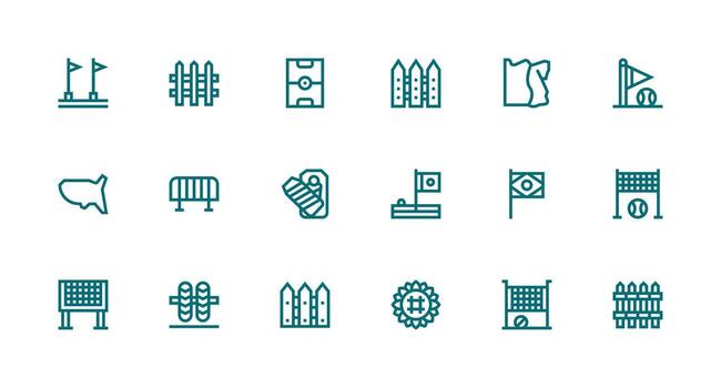 Boundary featuring 18 Icons in Strong Stroke Line Design Scalable Icons for Cross-Platform Interfaces vector