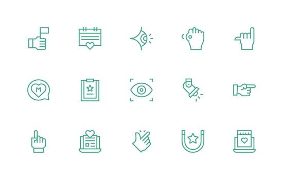 15 Icons for Highlight in Regular Line Format Compact Icon Pack vector