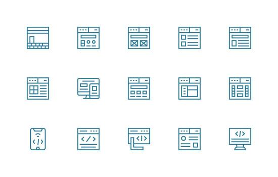 Css Icon Collection with 15 Regular Line Designs All-Purpose Icon Design Pack vector