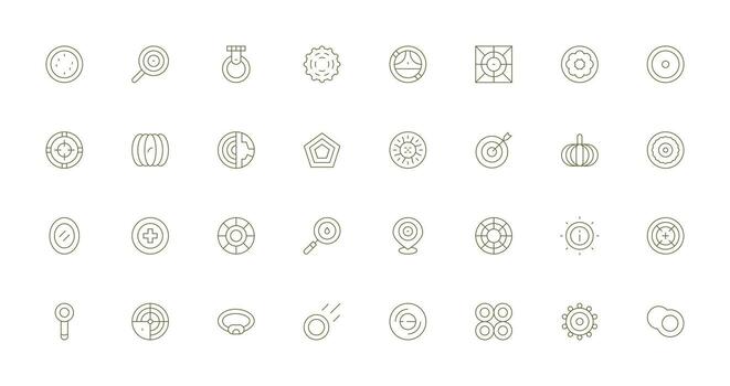 Concentric Visual Pack containing 32 Thin Line Icons Multi-Style Icons for Creative Projects vector