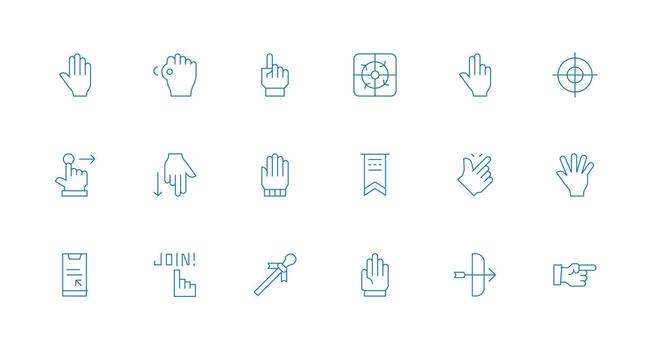 Minimal Line Icons from Pointer Set with 18 Vectors Basic Icon Series