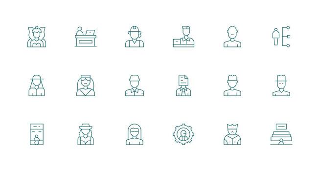 Minimal Line Style Administrator Icons with 18 Vectors Digital Product Icons for Fast Delivery