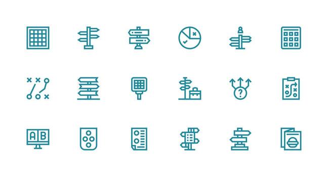 Strong Stroke Line Style Choices Icons with 18 Vectors Multi-Purpose Icon Set