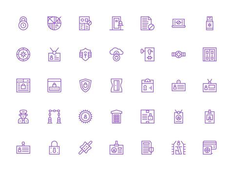 regular limpiar línea estilo acceso controlar íconos con 35 vectores icono conjunto para aplicaciones
