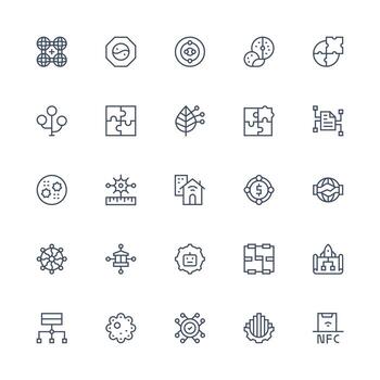 Medium Stroke Outline Style Integration Icons with 25 Vectors Reliable Icons for All Interfaces