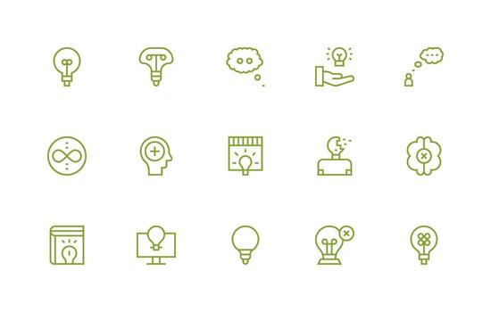 Concept featuring 15 Icons in Regular Line Design Icon Pack for UI vector