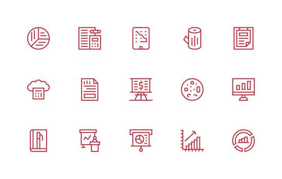 Regular Line Icons from Statistics Set with 15 Vectors Essential Icon Set for Teams