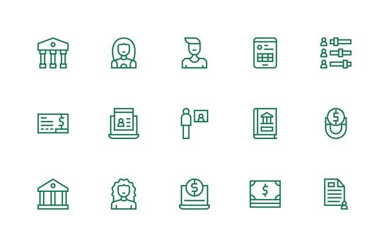 15 regular línea estilo íconos desde cuenta colección interfaz íconos para diario utilizar vector