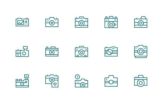 Snapshot Set with 15 Regular Line Icons General Use Icon Pack vector
