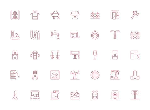 ligero línea íconos desde utilidad conjunto con 35 vectores interfaz icono colección