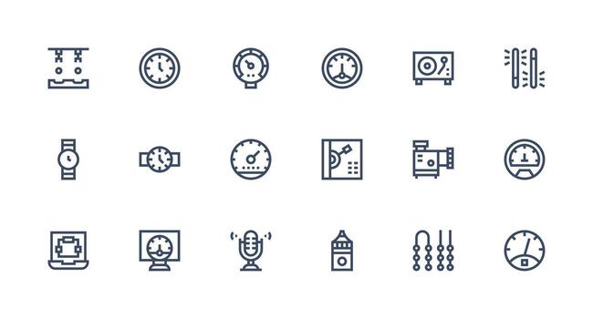 Analog Icon Set with 18 Strong Stroke Line Graphics Digital Product Icons for Fast Delivery vector