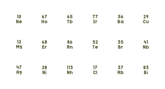 Strong Stroke Line Icons from Atomic Number Set with 18 Vectors Sharp Icons for Presentations