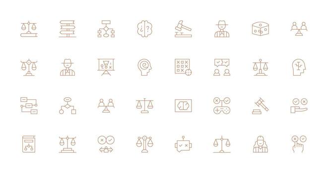 Decision featuring 32 Icons in Thin Line Design Basic Icon Series vector