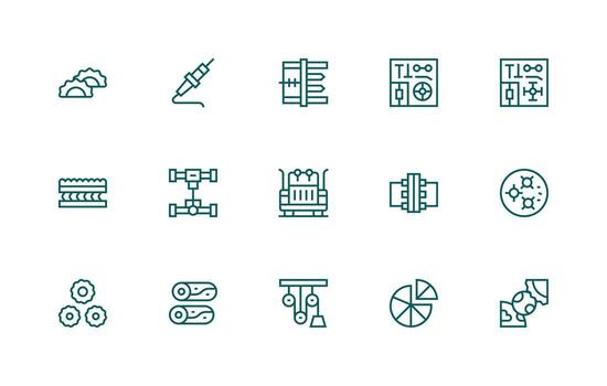 componentes diseño íconos presentando 15 en regular línea estilo de confianza íconos para todas interfaces vector