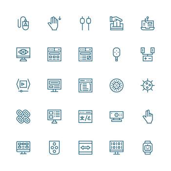 Medium Stroke Outline Icons from Interface Set with 25 Vectors Style Icon Set