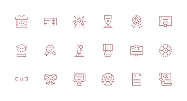 18 Icons for Certificate in Minimal Line Format Smart Icon Collection vector