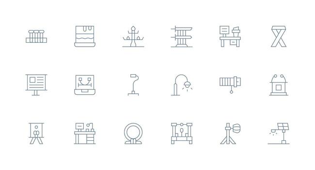18 Icons for Stand in Minimal Line Format Simple Icons for Interface and Wireframes vector