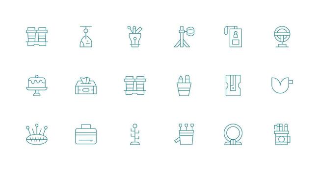 18 Minimal Line Icons for Holder Graphics Interface Icon Collection for Daily Projects vector
