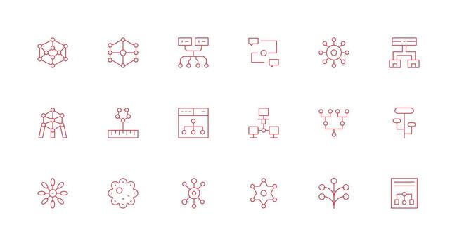 Nodes featuring 18 Icons in Minimal Line Design Reusable Icon Set vector