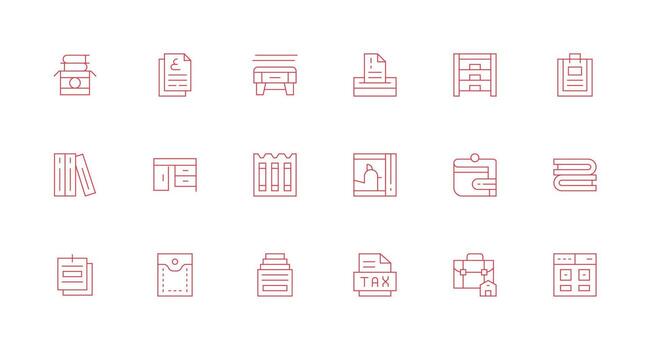 presentación incluso 18 mínimo línea ilustraciones equilibrado icono conjunto para funcional diseño vector