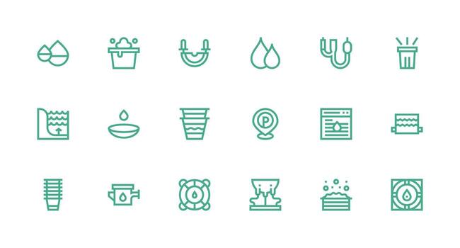 Overflow featuring 18 Icons in Strong Stroke Line Design Simple Icons for Interface and Wireframes vector