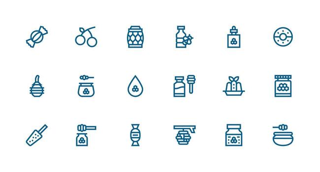 18 Strong Stroke Line Designs for Sweetener Icons Modern Line and Glyph Icon Series vector