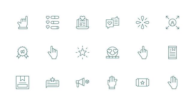 18 Minimal Line Designs for Highlight Icons User Interface Icons for Digital Products vector