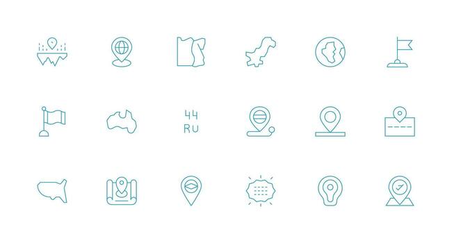 Minimal Line Icons from Territory Set with 18 Vectors Responsive Icon Set for Flexible Layouts