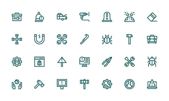 Bold Line Icons from Fix Set with 28 Vectors Customizable Icon Series for Mobile Screens