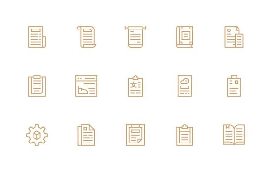 15 Specifications Icons in Regular Line Aesthetic Multi-Style Icons for Creative Projects vector