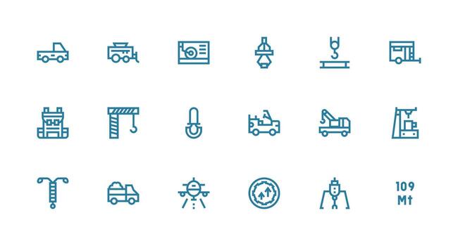 Load Icon Collection with 18 Strong Stroke Line Designs Icons Built for Visual Consistency Pack vector