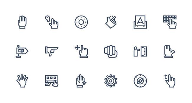 Strong Stroke Line Icons from Pointer Set with 18 Vectors App Icon Pack