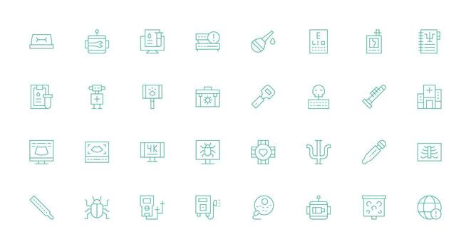 Thin Line Icons from Diagnostic Set with 32 Vectors Complete Icon Set for Mobile Apps