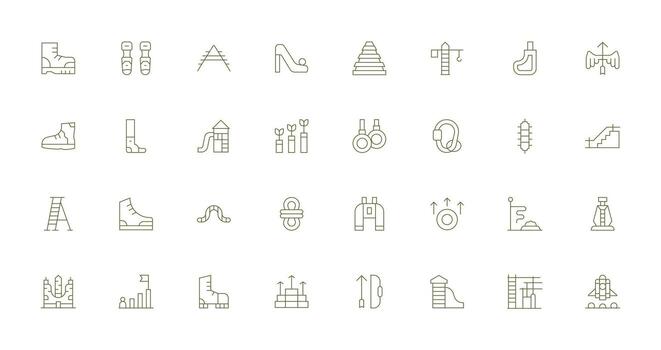 32 Thin Line Designs for Climbing Icons Flexible Icon System for Web Interfaces vector