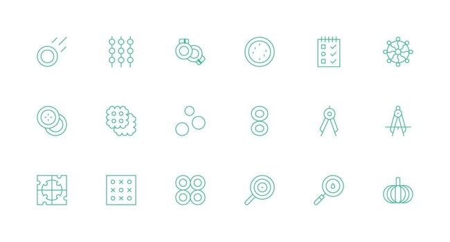 Circles Icon Collection with 18 Minimal Line Designs Reusable Icon Set vector