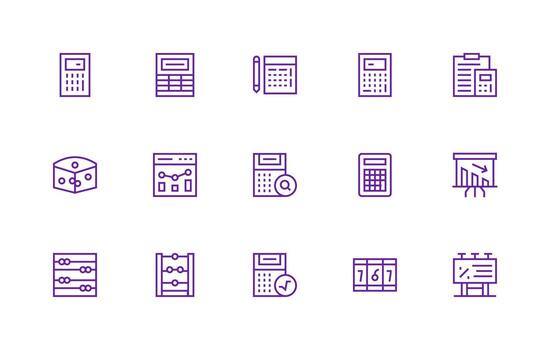 15 Regular Line Style Icons from Numbers Collection Minimal Icon Pack vector