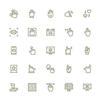 25 Icons for Ux in Medium Stroke Outline Format Minimal Icon Set for Interface Projects vector