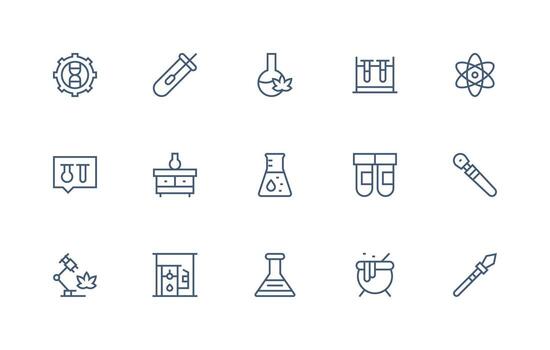 15 regular línea diseños para experimentar íconos estilo icono conjunto vector