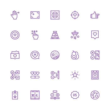 25 Icons for Selection in Medium Stroke Outline Format Dashboard Icon Series vector