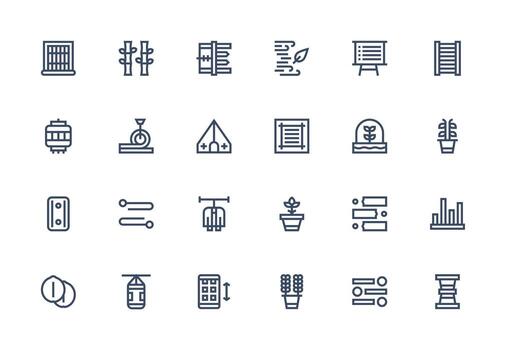 grueso línea línea íconos desde vertical conjunto con 24 vectores compacto icono conjunto