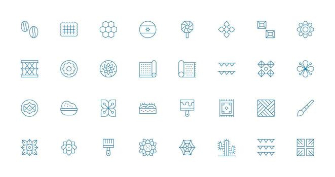 32 Texture Icons in Thin Line Aesthetic Neatly Designed Icons for Web Platforms vector