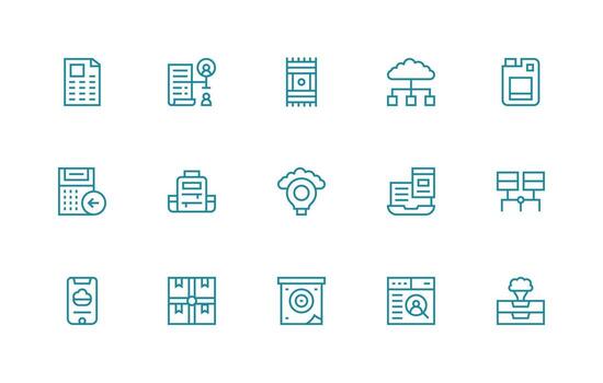 15 regular línea vectores para datos administración tema bien estructurado íconos para creativo utilizar