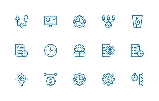 eficiencia incluso 15 regular línea ilustraciones interfaz icono colección para diario proyectos vector