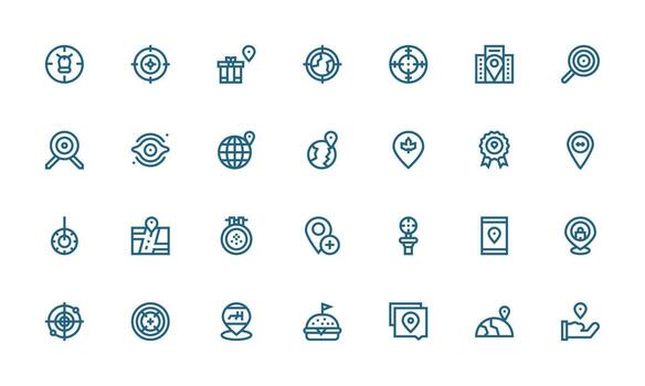 negrita línea íconos desde determinar con precisión conjunto con 28 vectores completar icono haz para web diseño