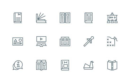 tutorial diseño íconos presentando 15 en regular línea estilo basado en temas icono paquete vector