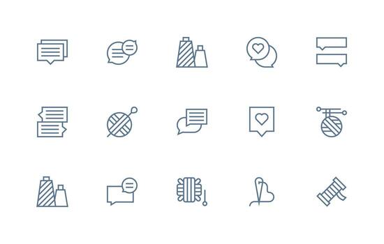 15 regular línea estilo íconos desde hilo colección plano icono conjunto vector