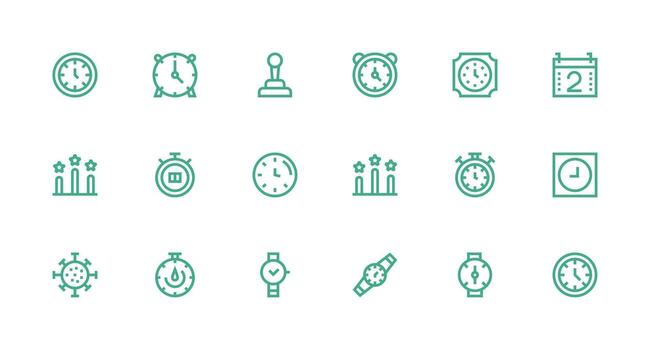 Second Design Icons featuring 18 in Strong Stroke Line Style Basic Icon Series vector
