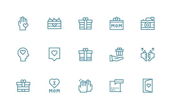 15 Regular Line Style Icons from Appreciation Collection Interface Icon Collection vector
